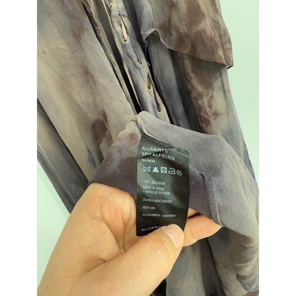 ALLSAINTS Spitalfields Zohra Silk Maxi Dress Jacks Place NWT Sz 12 (us 8)Flawed! - Picture 12 of 12